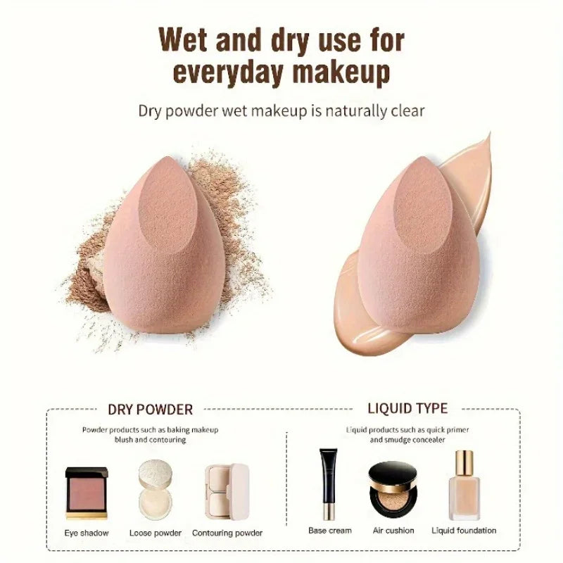 Washable Makeup Sponge Puffs 1/3/6-Pack | Wet & Dry Blender Makeup Sponge Puff QXL
