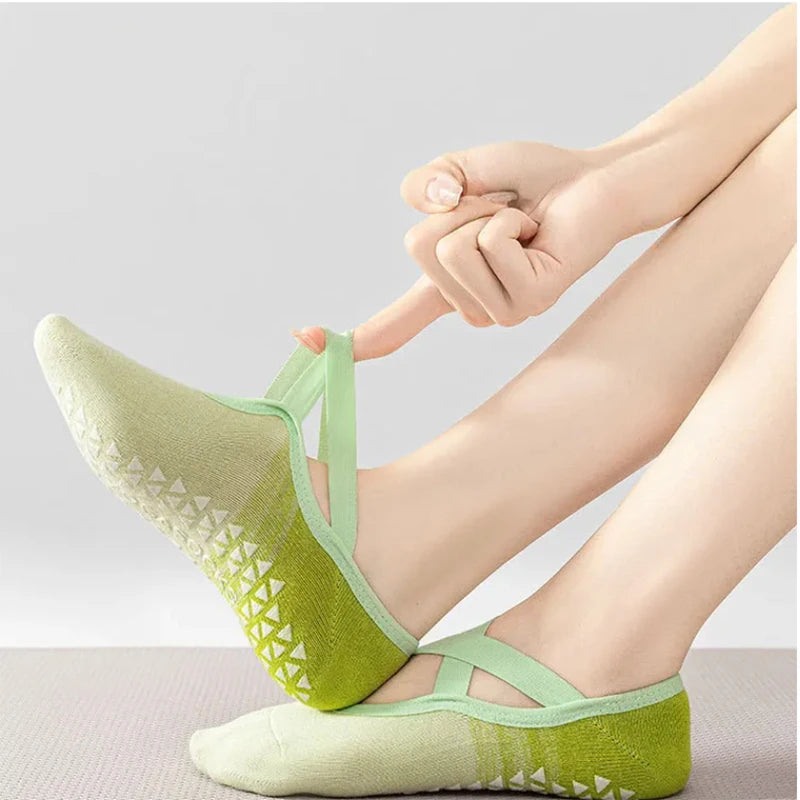 Women's Non-Slip Yoga Socks | Silicone Grip Pilates No-Show Yoga Grip Socks QXL
