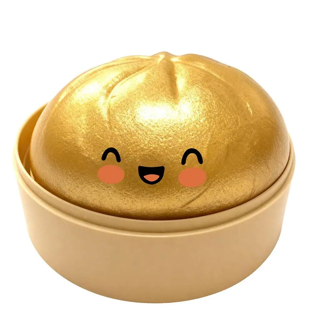 Steamed Bun Squish Fidget Toy | Glitter Sensory Squeeze Squish Fidget Toy QXL Golden