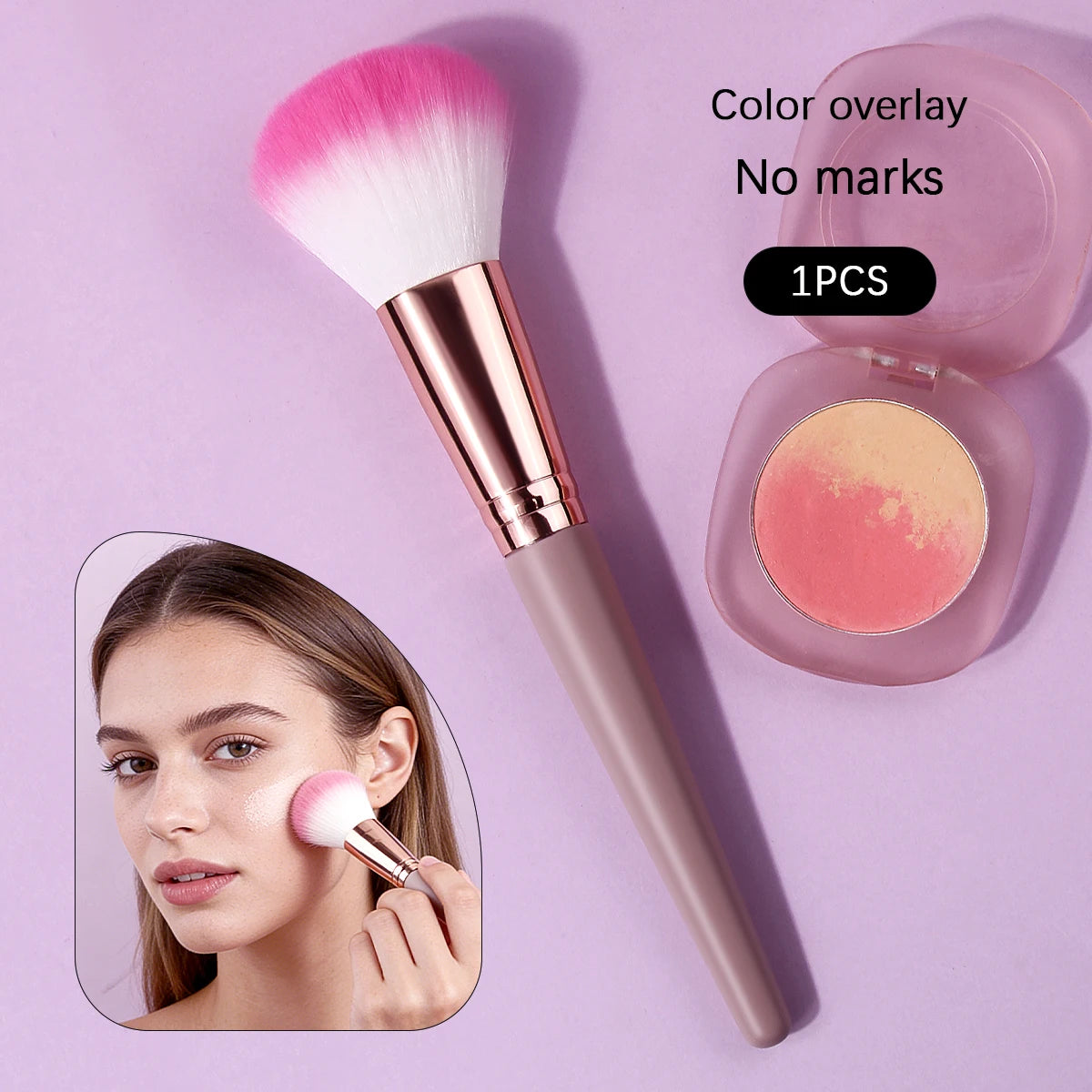 KOSSHOW Soft Fiber Powder & Blush Makeup Brush – Purple Makeup Brush QXL PURPLE