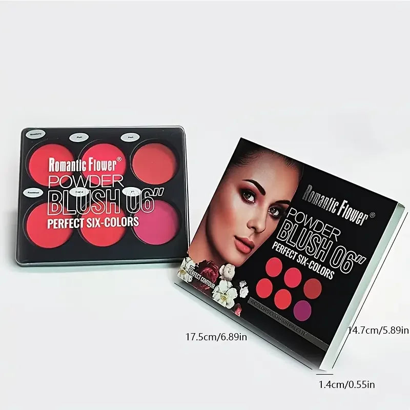6-Color Matte Blush Palette | Natural Contour Makeup Blush Palette QXL