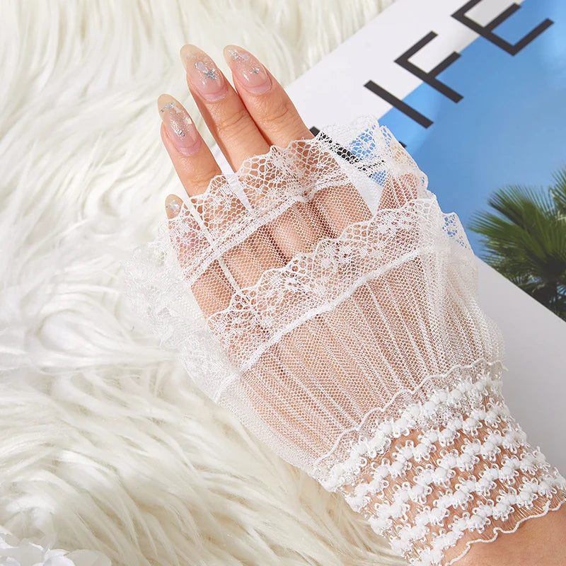 Nail Art Lace Fake Cuffs | Manicure Photo Prop Sleeve Nail Photo Prop QXL