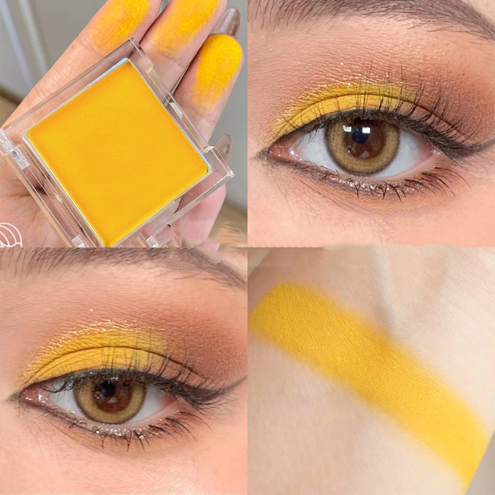 Matte Neon Green Eyeshadow | High Pigment Waterproof Single Color Matte Eyeshadow QXL