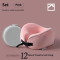 U-Shaped Memory Foam Travel Pillow with Fleece Cover Travel Neck Pillow QXL Pink 30x29x10cm