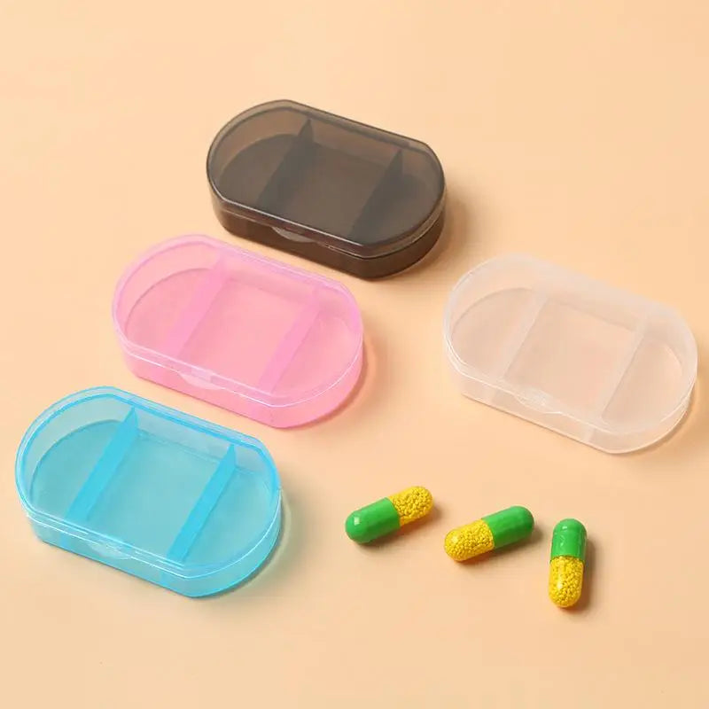 4-Pack Mini BPA-Free Pill Organizer | 2-Compartment Travel Box Pill Organizer Box QXL