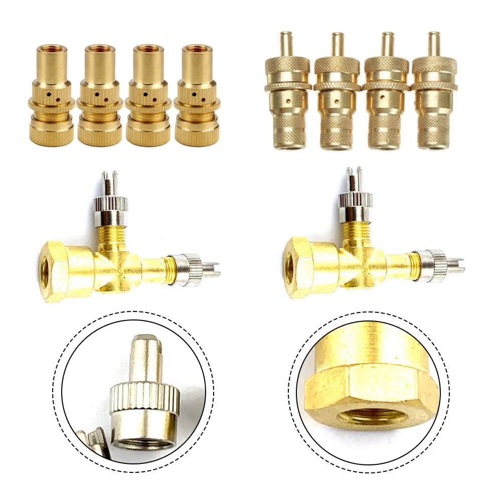 TPMS Valve Tee Adapter Kit | 3-Way + 4 Air Release Valves Tire Valve Adapter Kit QXL