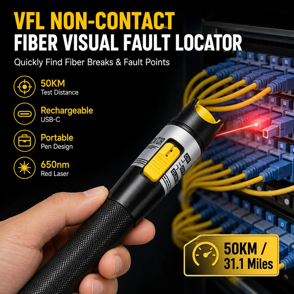 K-C15 50KM Visual Fault Locator | 650nm Fiber Optic Tester Pen Fiber Optic Tester QXL