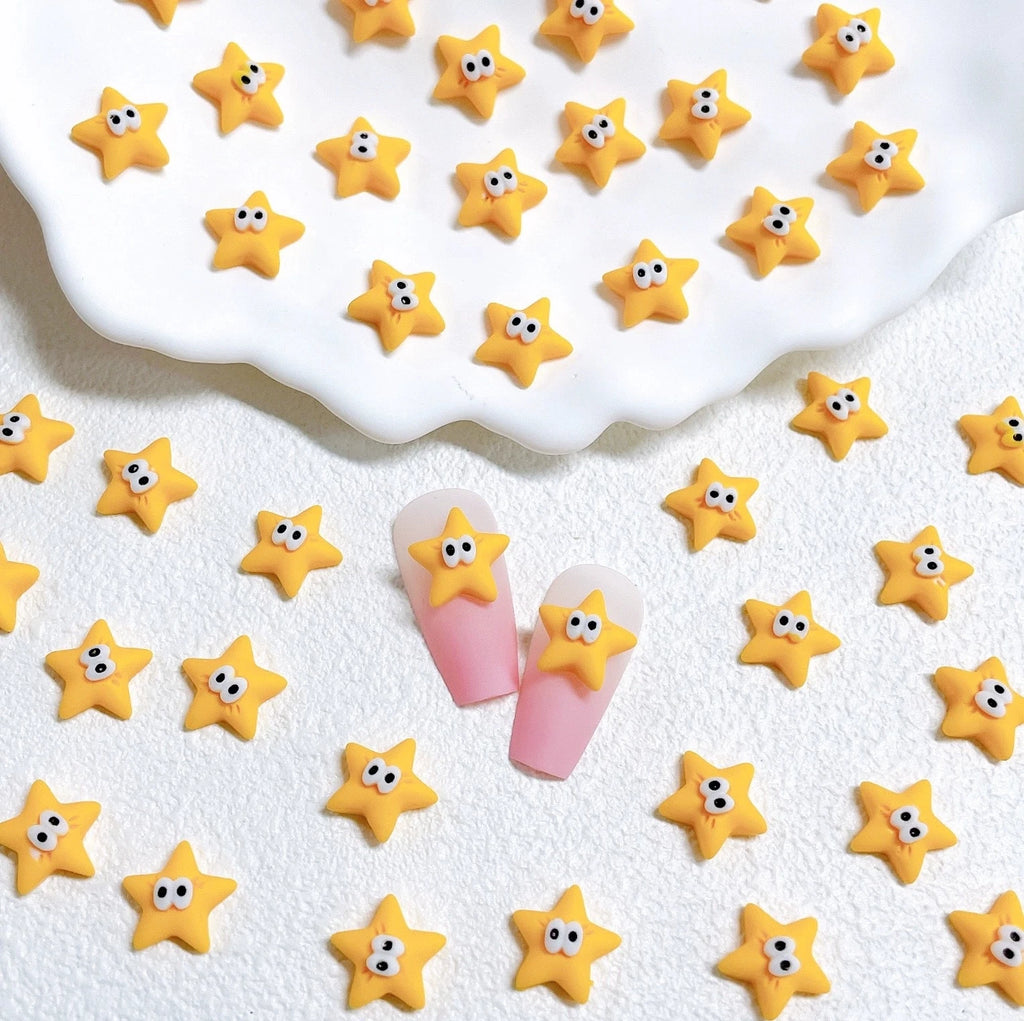 20-Pack 11mm Resin Star Flat Back Cabochons | Kawaii DIY Craft Resin Craft Cabochons QXL