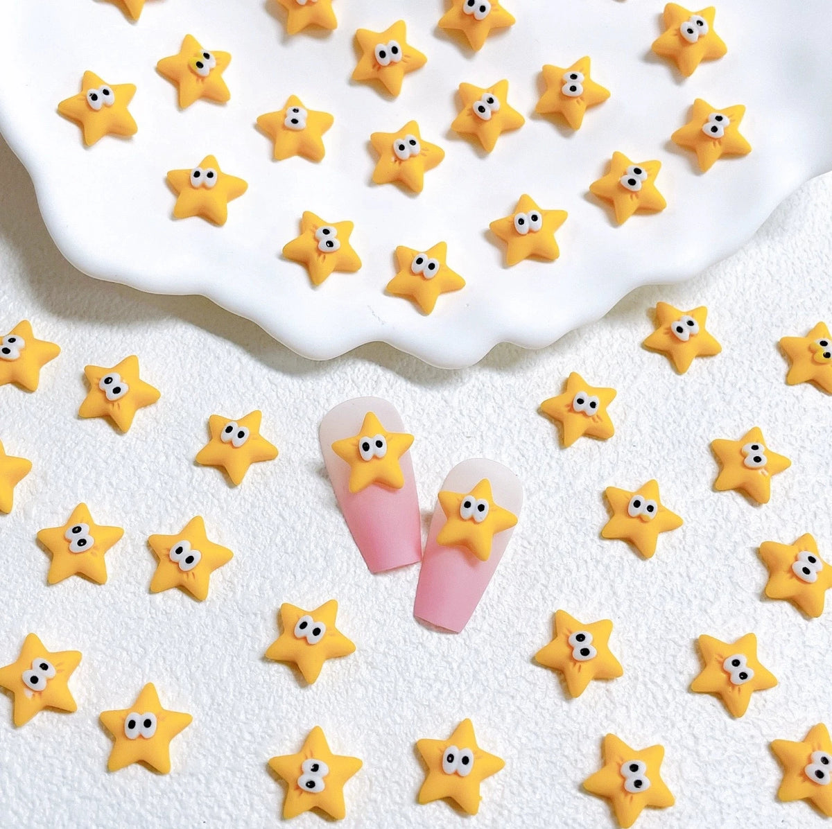 20-Pack 11mm Resin Star Flat Back Cabochons | Kawaii DIY Craft Resin Craft Cabochons QXL
