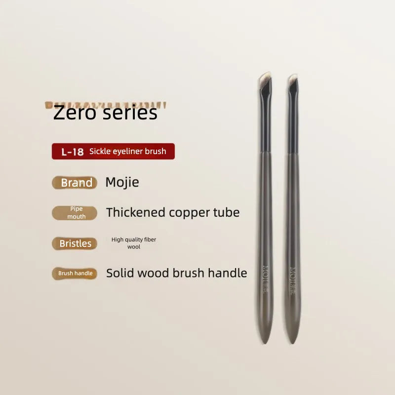 Angled Scythe Eyeliner Brush | Lower Lash Line & Brow Eyeliner Makeup Brush QXL Combination