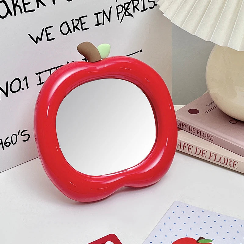 INS Decorative Desktop Makeup Mirror | Cosmetic Mirror Desktop Makeup Mirror QXL Red