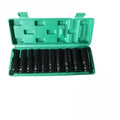10-Pc Deep Impact Socket Set 8–24mm | Hex Drive + Extension Bar Impact Socket Set QXL black