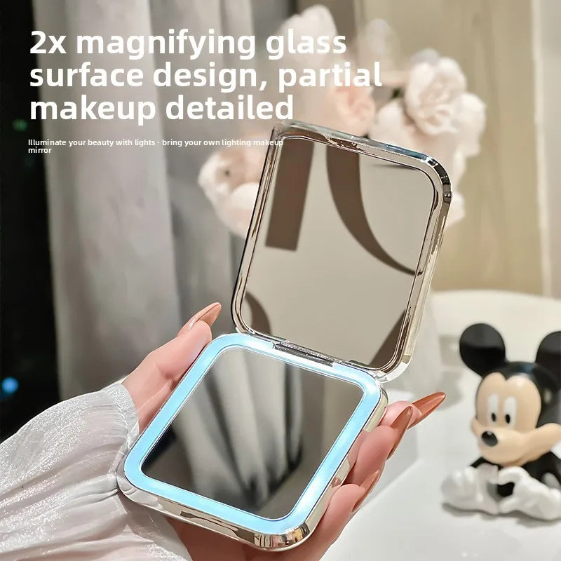 LED Folding Makeup Mirror 5X Magnifying Portable Travel Mirror LED Makeup Mirror QXL