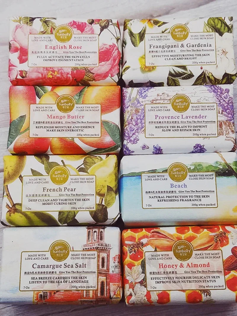 200g French Lavender Rose Sea Salt Soap Bar | Collagen Brightening Handmade Soap Bar QXL
