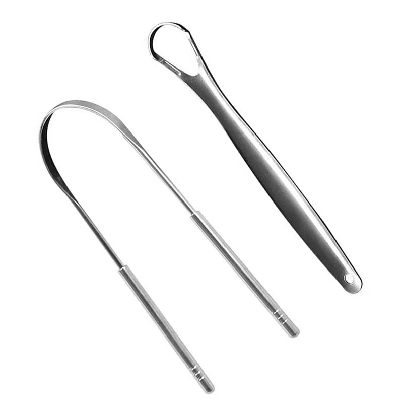 2-Pack Stainless Steel Tongue Scraper | Fresh Breath Tool Tongue Scraper Set QXL