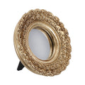 8-Inch Golden Vintage Round Embossed Makeup Hand Mirror Decorative Hand Mirror QXL Default Title