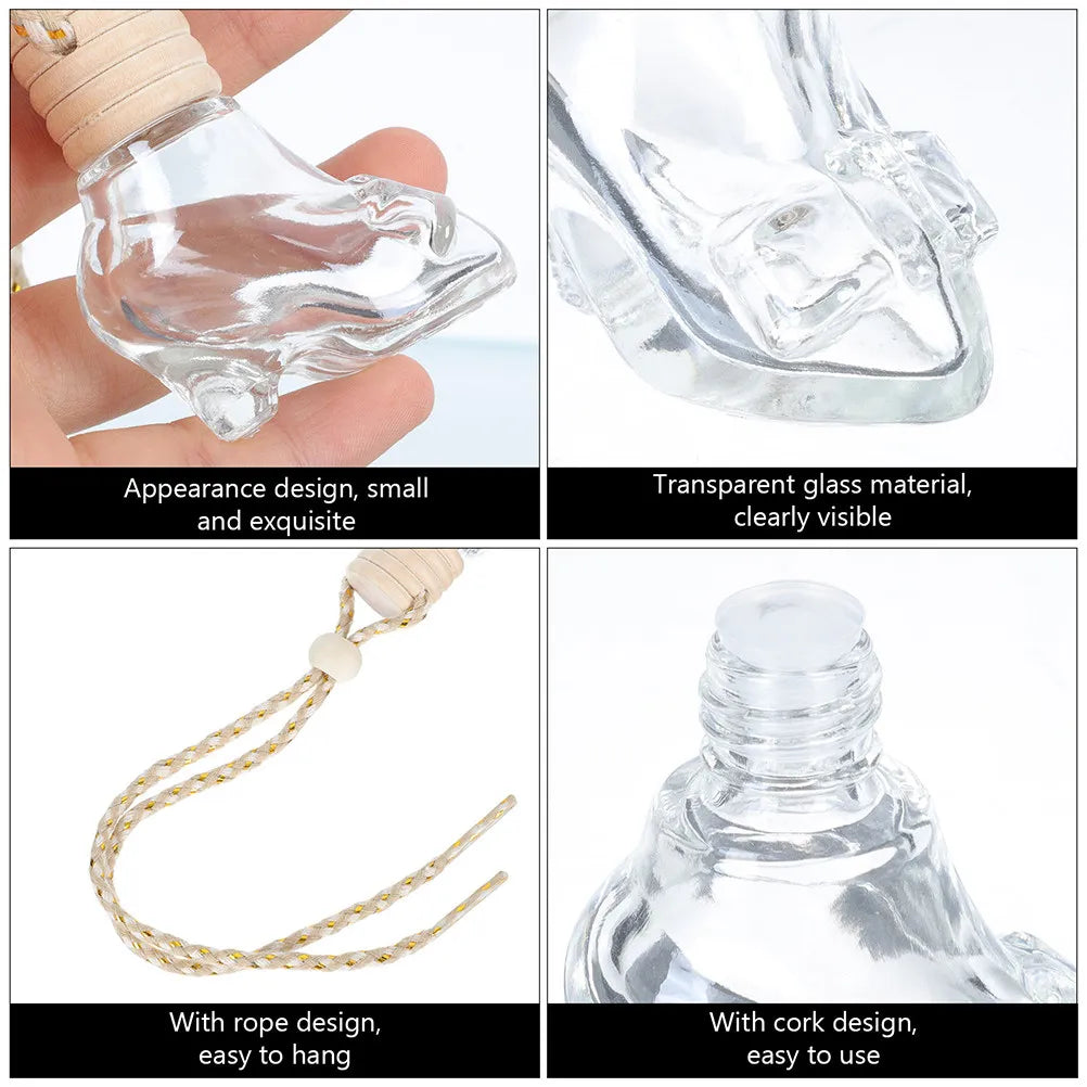 5-Pack High Heel Glass Car Diffuser Bottles | Hanging Aroma Car Diffuser Bottles QXL