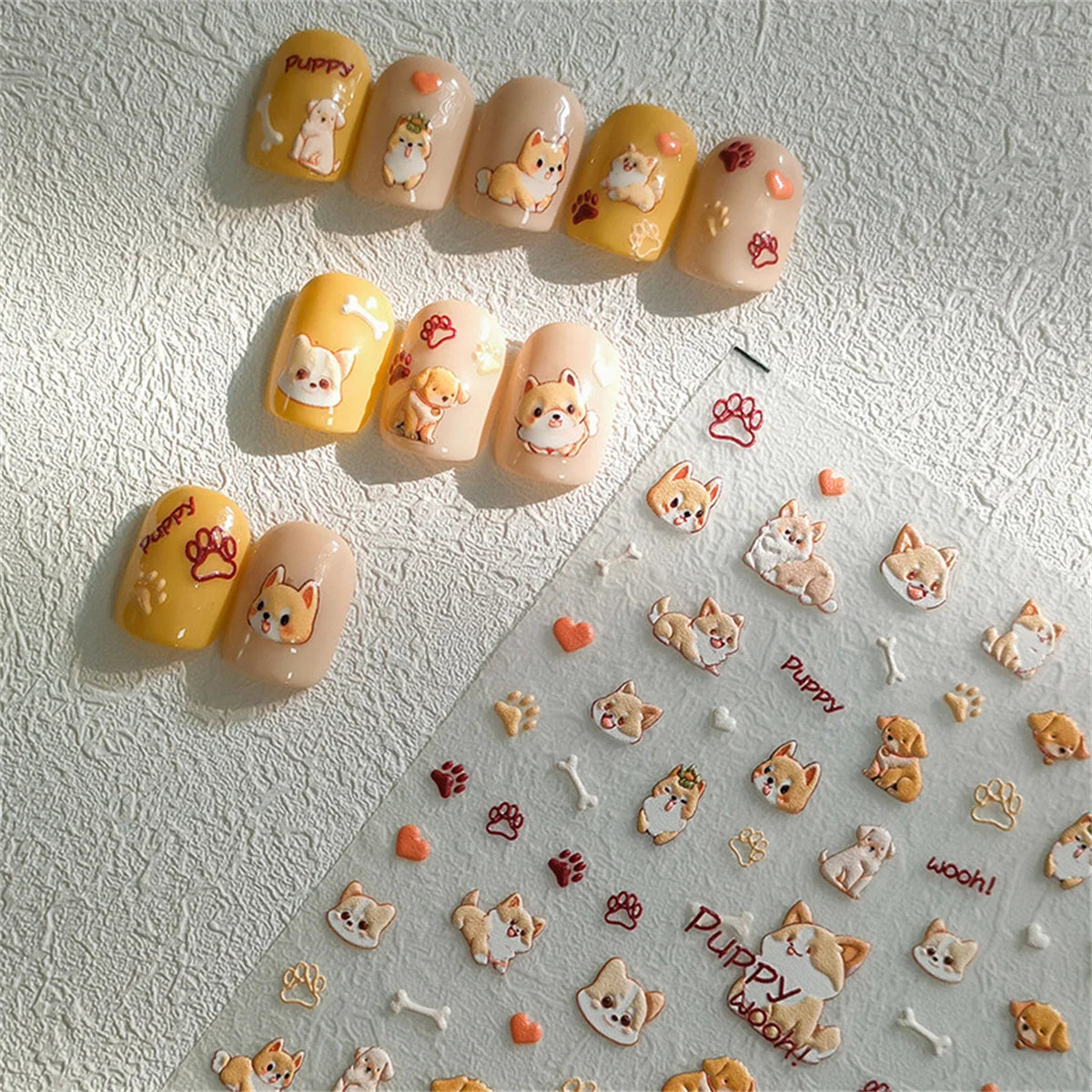 5D Kawaii Corgi Nail Art Stickers | Self-Adhesive Decals Nail Art Stickers QXL