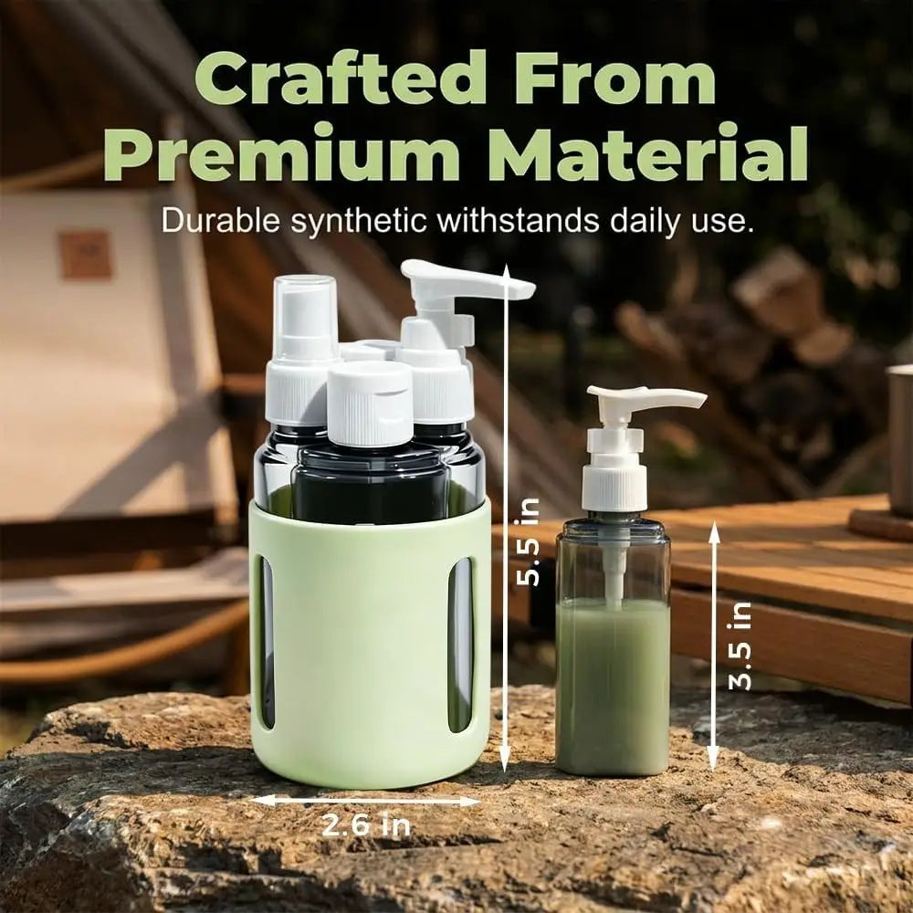 4-in-1 Leak-Proof Travel Dispenser Bottle Set 60ml x4 Travel Dispenser Set QXL