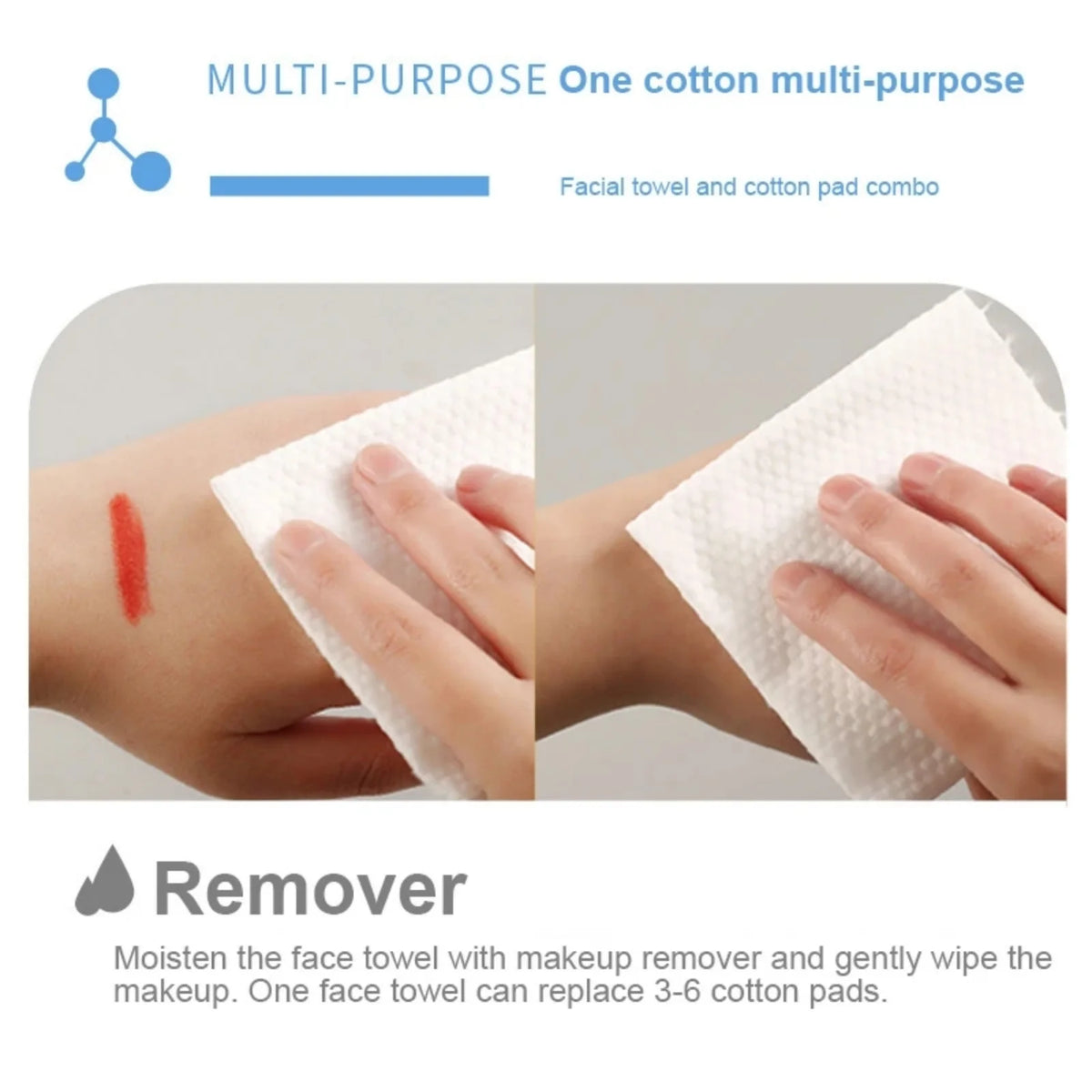 110-Pack Disposable Face Towels | Wet & Dry Makeup Remover Disposable Face Towels QXL