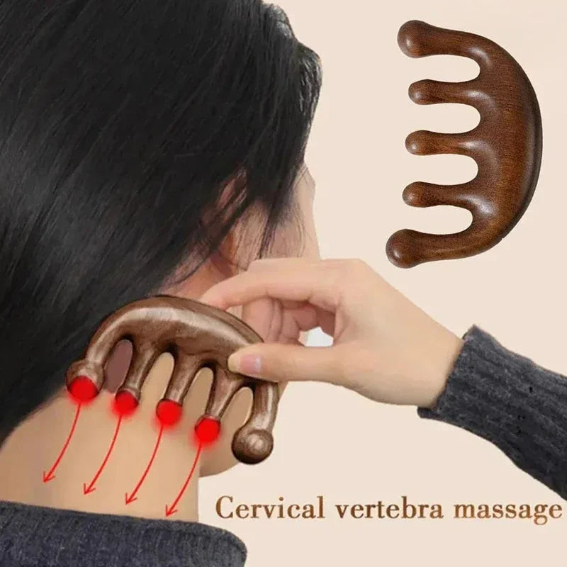 Sandalwood Massage Comb | Scalp & Body Massager Tool Scalp Massage Comb QXL