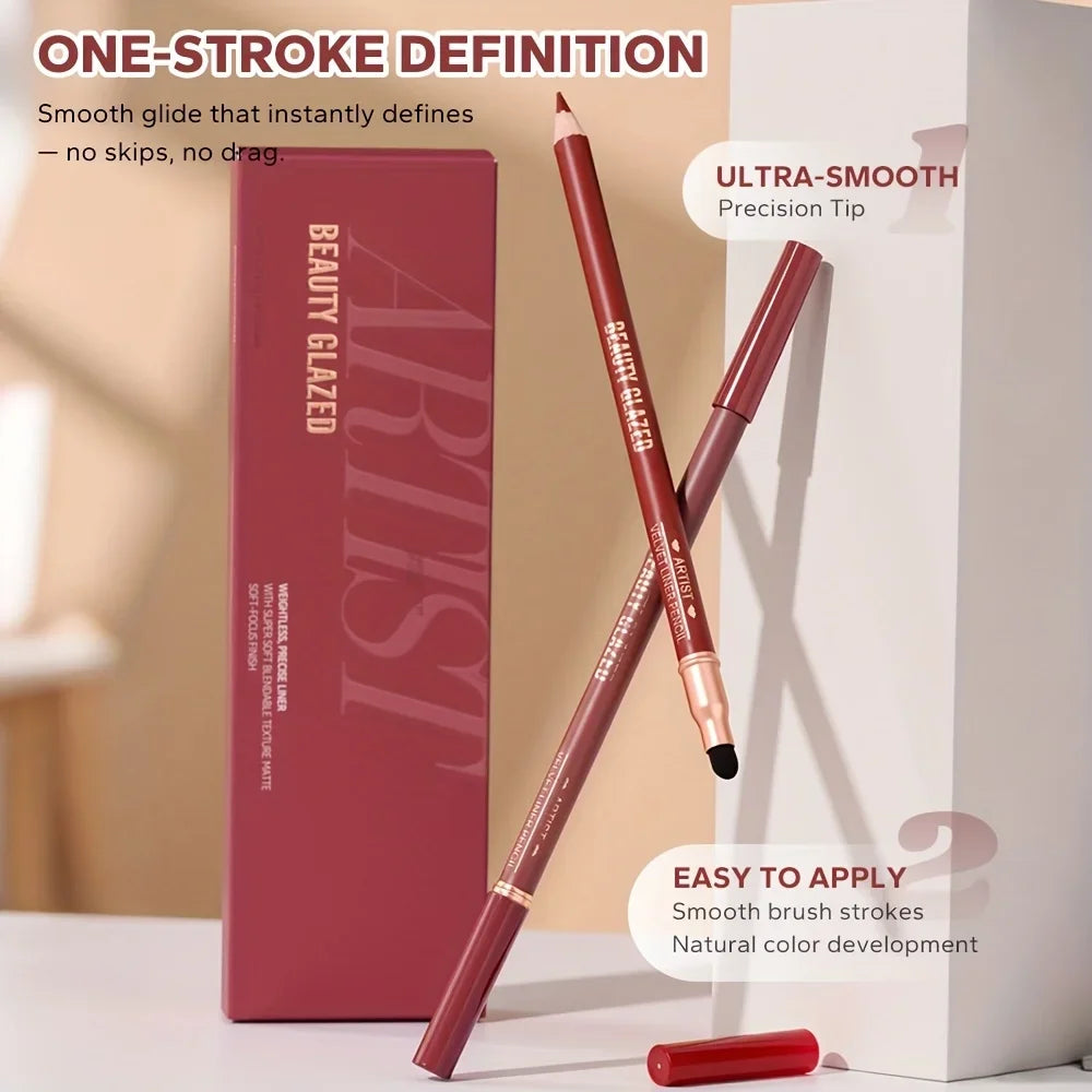 Beauty Glazed 6-Pc Matte Nude Lip Liner Set – Waterproof Pencils Lip Liner Set QXL