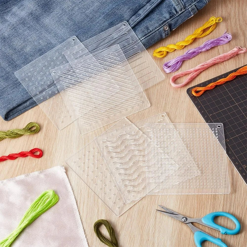 6-Piece Acrylic Sashiko Stencil Set | Quilting & Embroidery Embroidery Stencil Set QXL