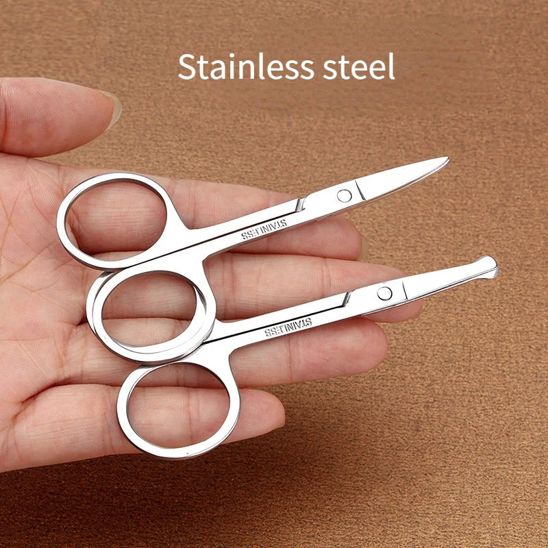 Stainless Steel Eyebrow Nose Nail Scissors & Face Razor Cuticle Trimmer Grooming Scissors QXL
