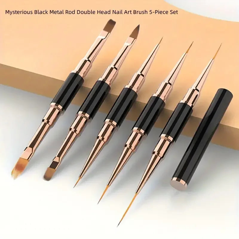 5-Pc Double-Ended Nail Art Brush Set | Liner & Detail Nail Art Brush Set QXL 5 pcs