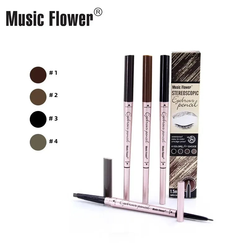 Music Flower Double-Head Automatic Eyebrow Pencil | 4 Shades Eyebrow Pencil QXL