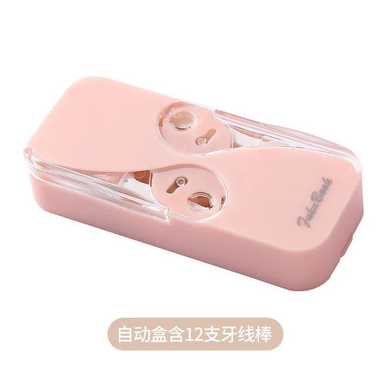 Automatic Dental Floss Dispenser Box | Portable Holder Floss Dispenser QXL Pink