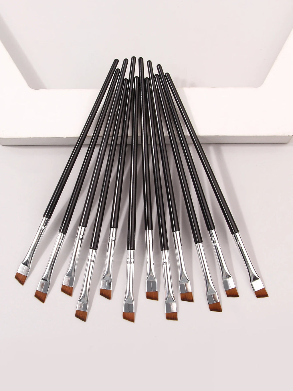 12-Pc Ultra-Fine Eyeliner & Eyebrow Brush Set | Soft Makeup Eye Makeup Brush Set QXL