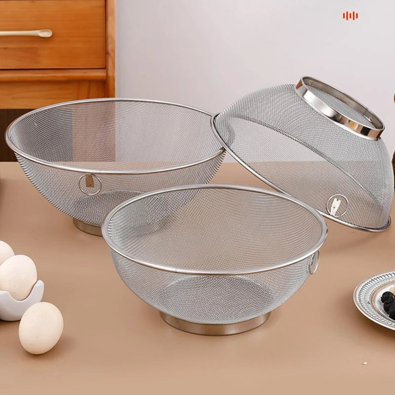 Stainless Steel Colander Drain Basket & Fine Mesh Strainer Kitchen Colander Strainer QXL
