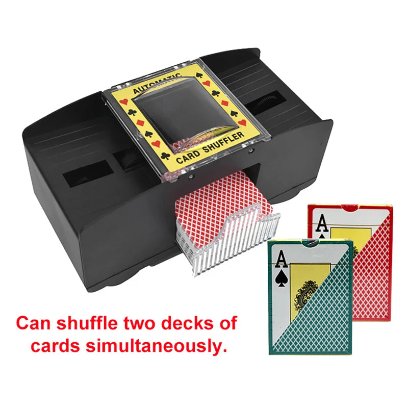Automatic 2-Deck Card Shuffler | Battery Operated Poker Machine Card Shuffler Machine QXL