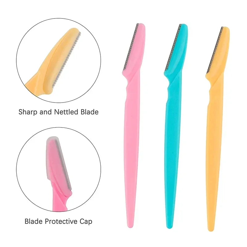 100-Pack Eyebrow Razor Trimmer | Portable Face Shaper for Women Eyebrow Razor Trimmer QXL