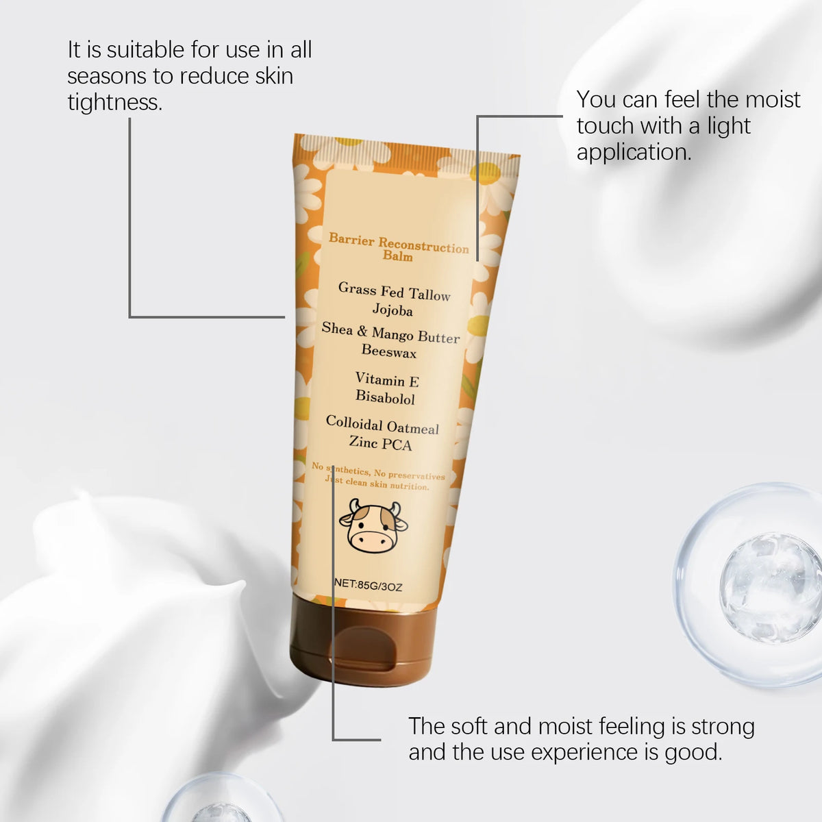 Natural Tallow Skin Balm – Lightweight Moisturizer 85g Skin Moisturizer Balm QXL