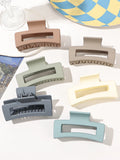 Big Square Matte Hair Claw Clips 3.4" | Strong Non-Slip Hold Hair Claw Clips QXL Random color B