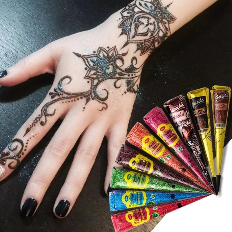 25g Natural Henna Paste Cone | Temporary Body Art Tattoo Henna Paste Cone QXL