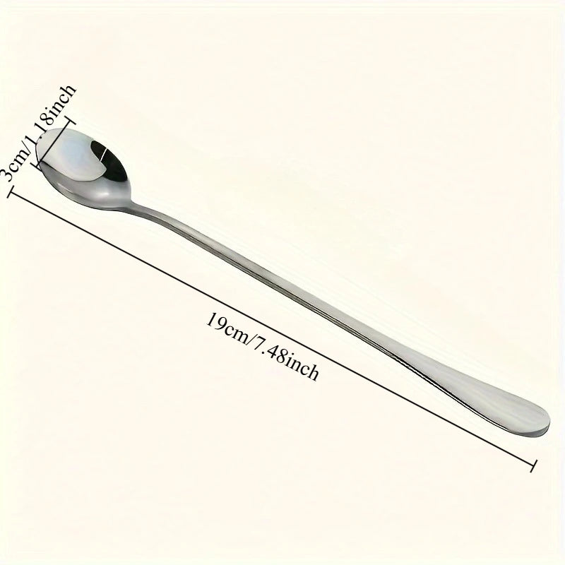 Stainless Steel Long Handle Iced Tea & Coffee Spoon Set Long Handle Spoon QXL