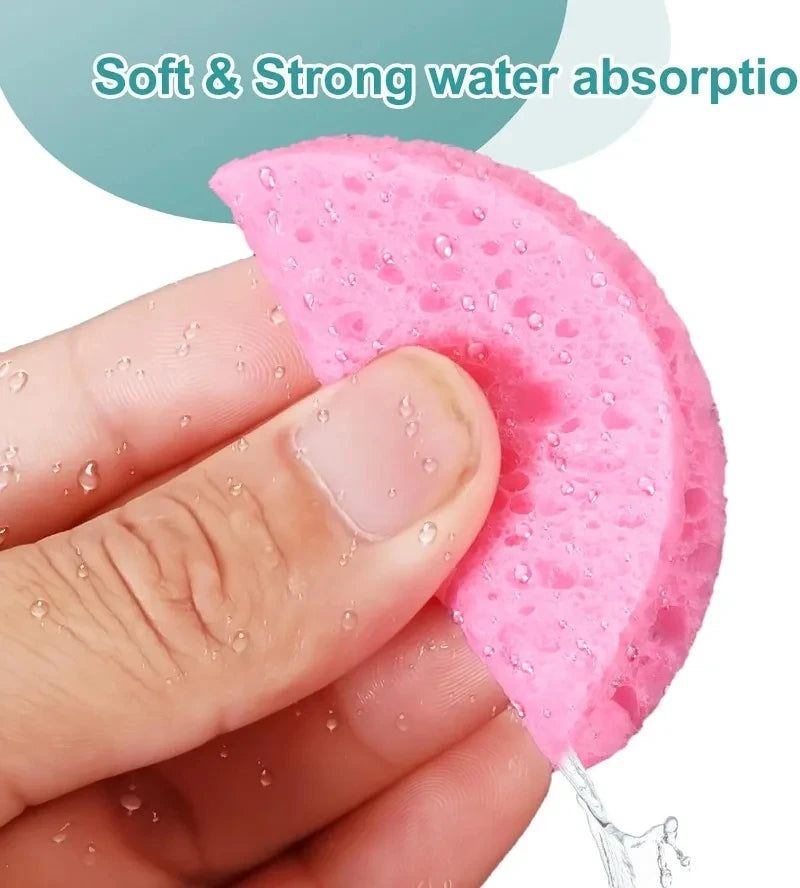 10-Pack Natural Wood Pulp Compressed Face Cleansing Sponges Face Cleansing Sponge QXL