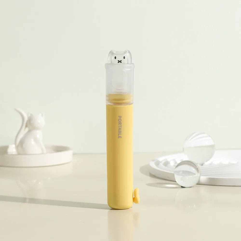 2-in-1 Foldable Travel Toothbrush & Toothpaste Dispenser Travel Toothbrush Set QXL Yellow