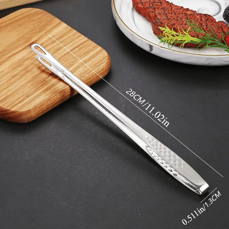Stainless Steel BBQ Tongs | Extended Grill & Kitchen Food Clip BBQ Kitchen Tongs QXL