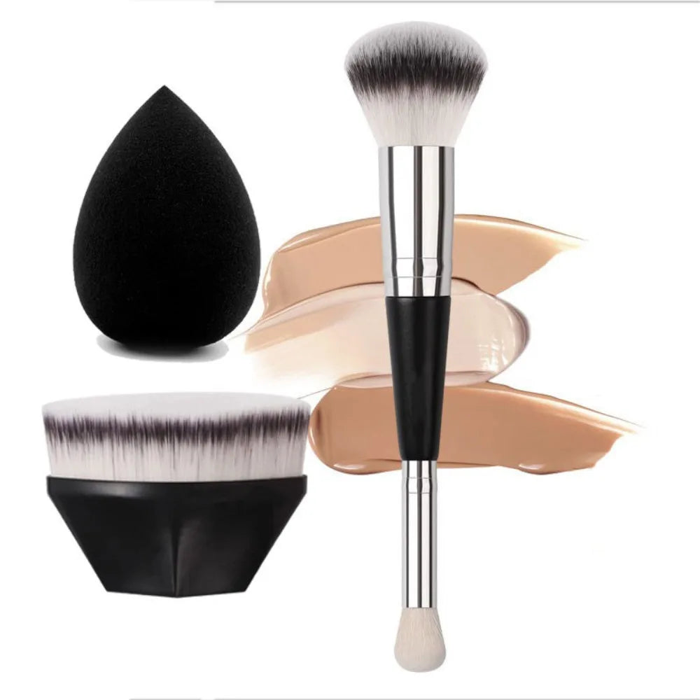 Dual-Ended Foundation & Concealer Brush | Synthetic Bristles Dual-Ended Makeup Brush QXL