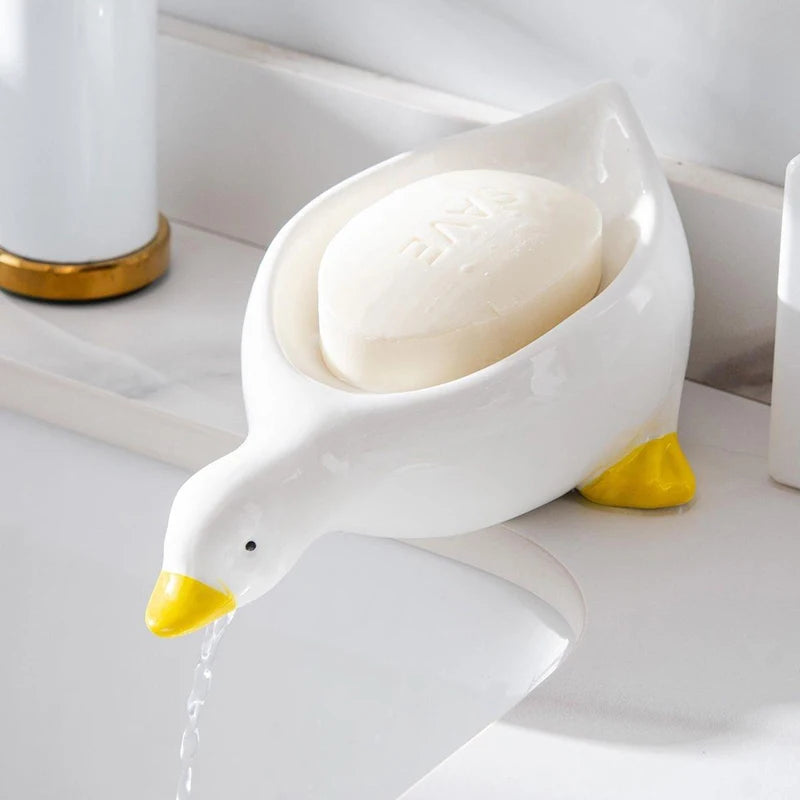 Yellow Duck Soap Dish | Draining Soap Box Bathroom Accessory Soap Dish QXL