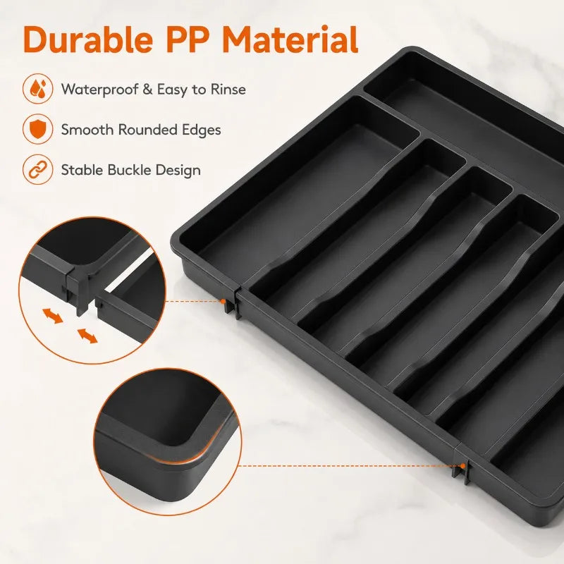 Expandable 8-Compartment Cutlery Organizer | Drawer Tray Cutlery Drawer Organizer QXL