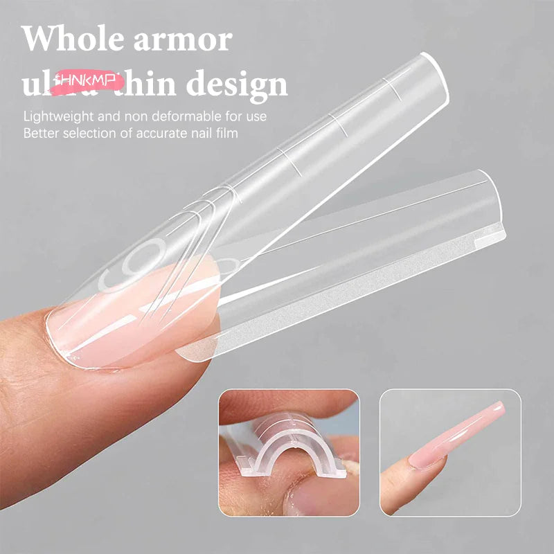 280-Pc Dual Nail Forms | 14 Sizes Coffin & Almond Extensions Nail Extension Forms QXL