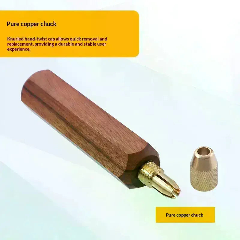 Wood File Handle Brass Collet Chuck | DIY Polishing Tool Set File Handle Tool QXL