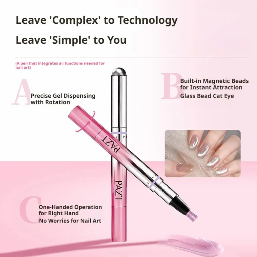7-in-1 Cat Eye Magnetic Gel Nail Polish Pen | Manicure Tool Magnetic Nail Pen QXL