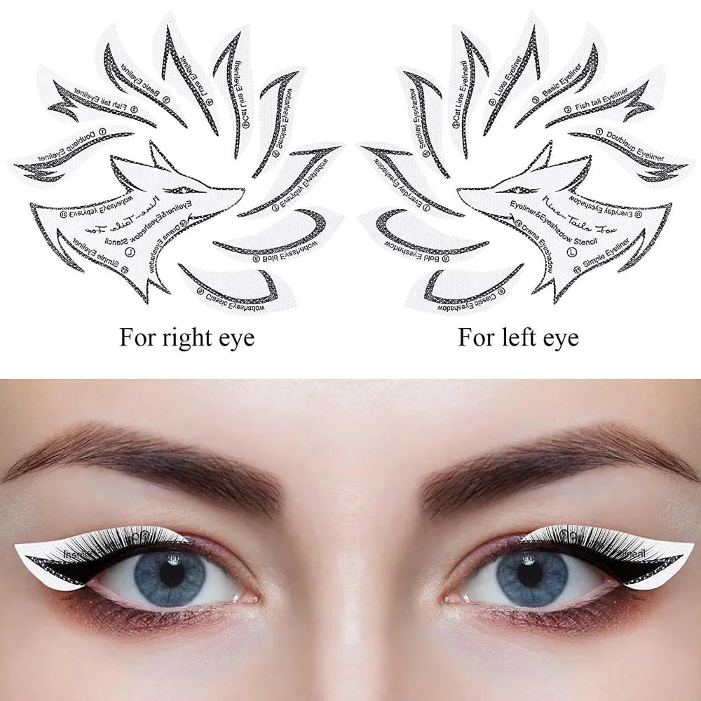 4-Piece Eyebrow & Eyeliner Stencil Set | Eye Makeup Templates Eye Makeup Stencil QXL No.1