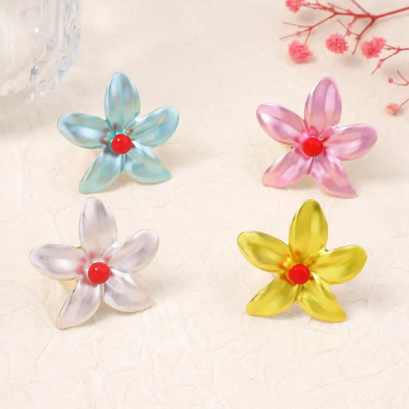 Bohemian Vintage Enamel Flower Adjustable Ring for Women Fashion Ring QXL